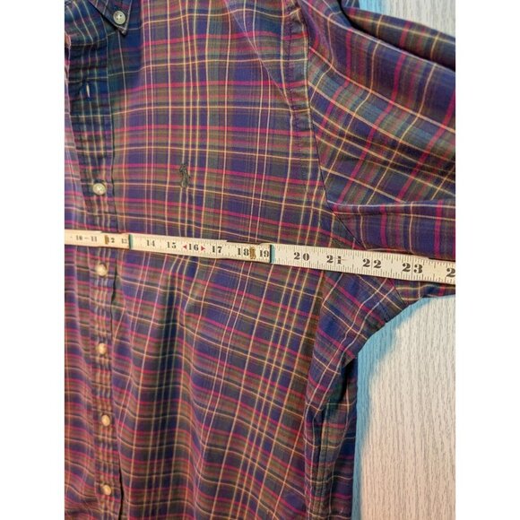 Polo Ralph Lauren Flannel Shirt Men Large Plaid Multicolor Plaid Classic Fit - Picture 4 of 6
